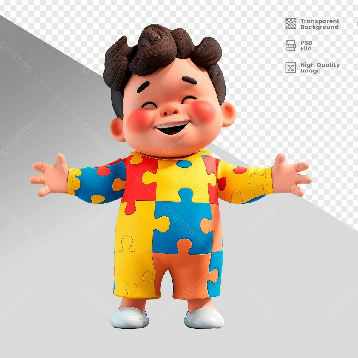 Personagem Infantil Divertido PSD Editável