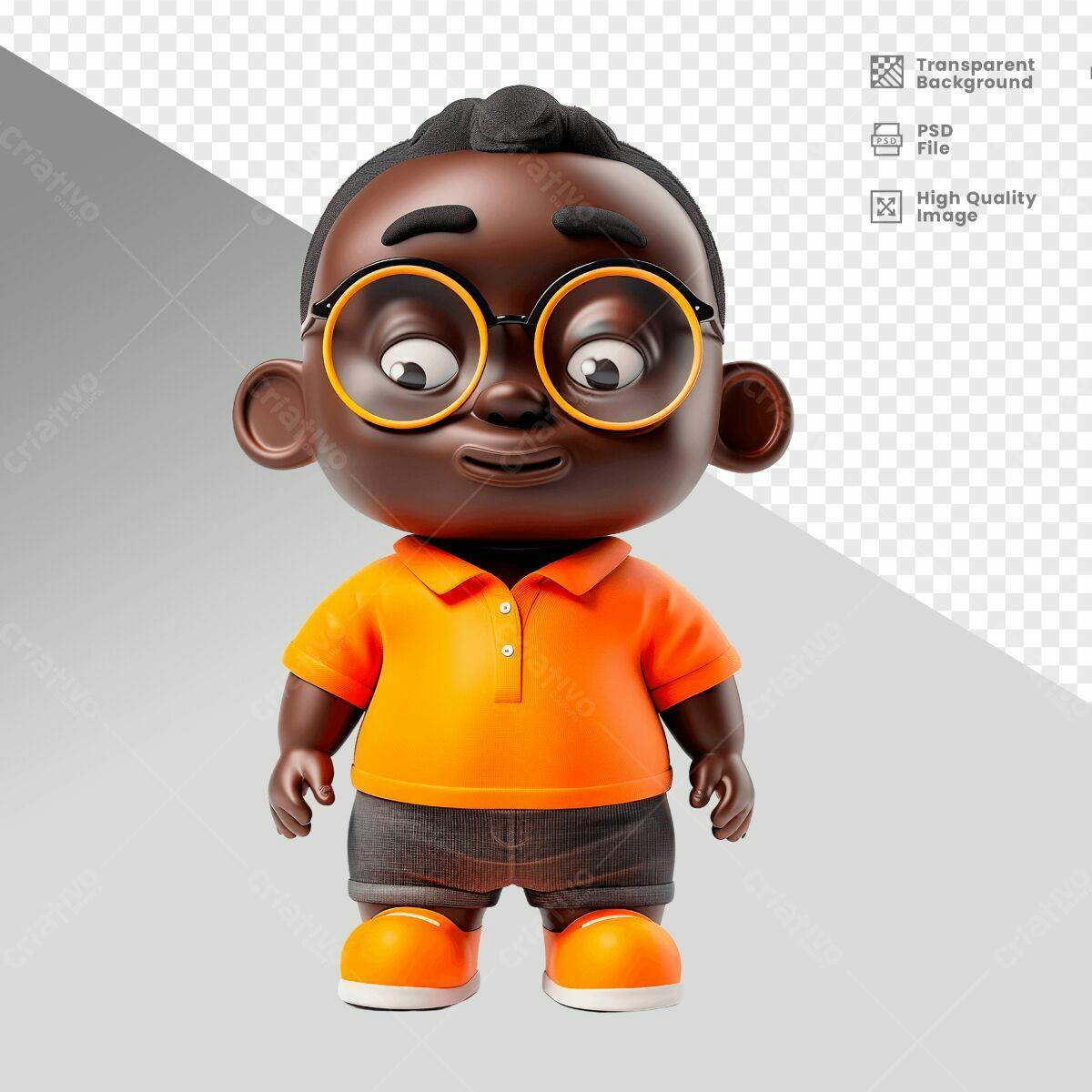 Personagem Cartoon Lindo PSD Editável