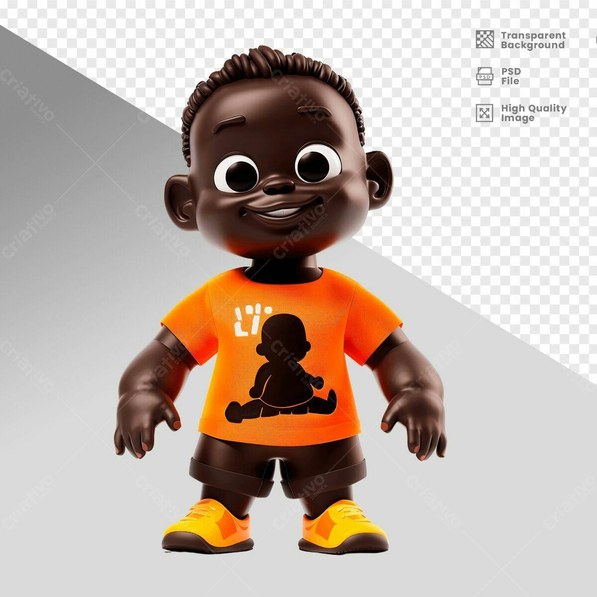Personagem Cartoon PSD para Design Infantil Editável