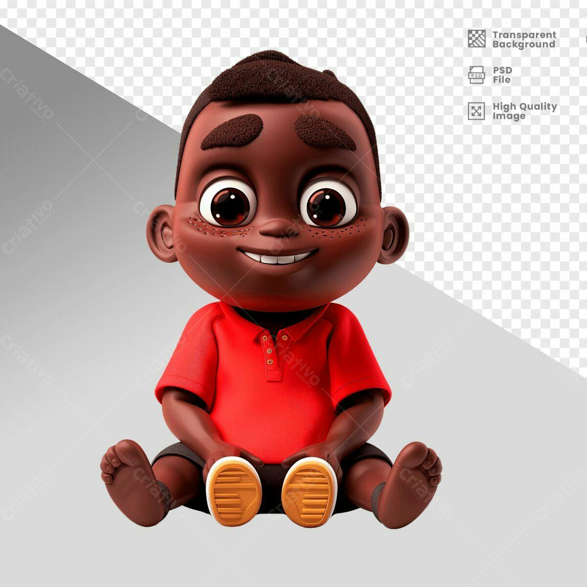 Personagem Cartoon Menino PSD Editável