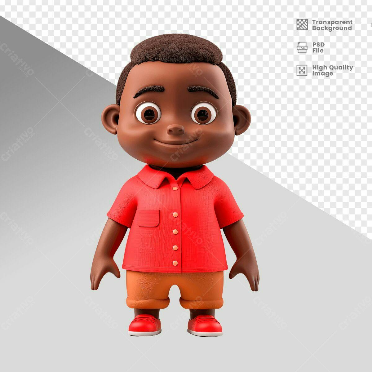 Personagem Cartoon Criança PSD Editável