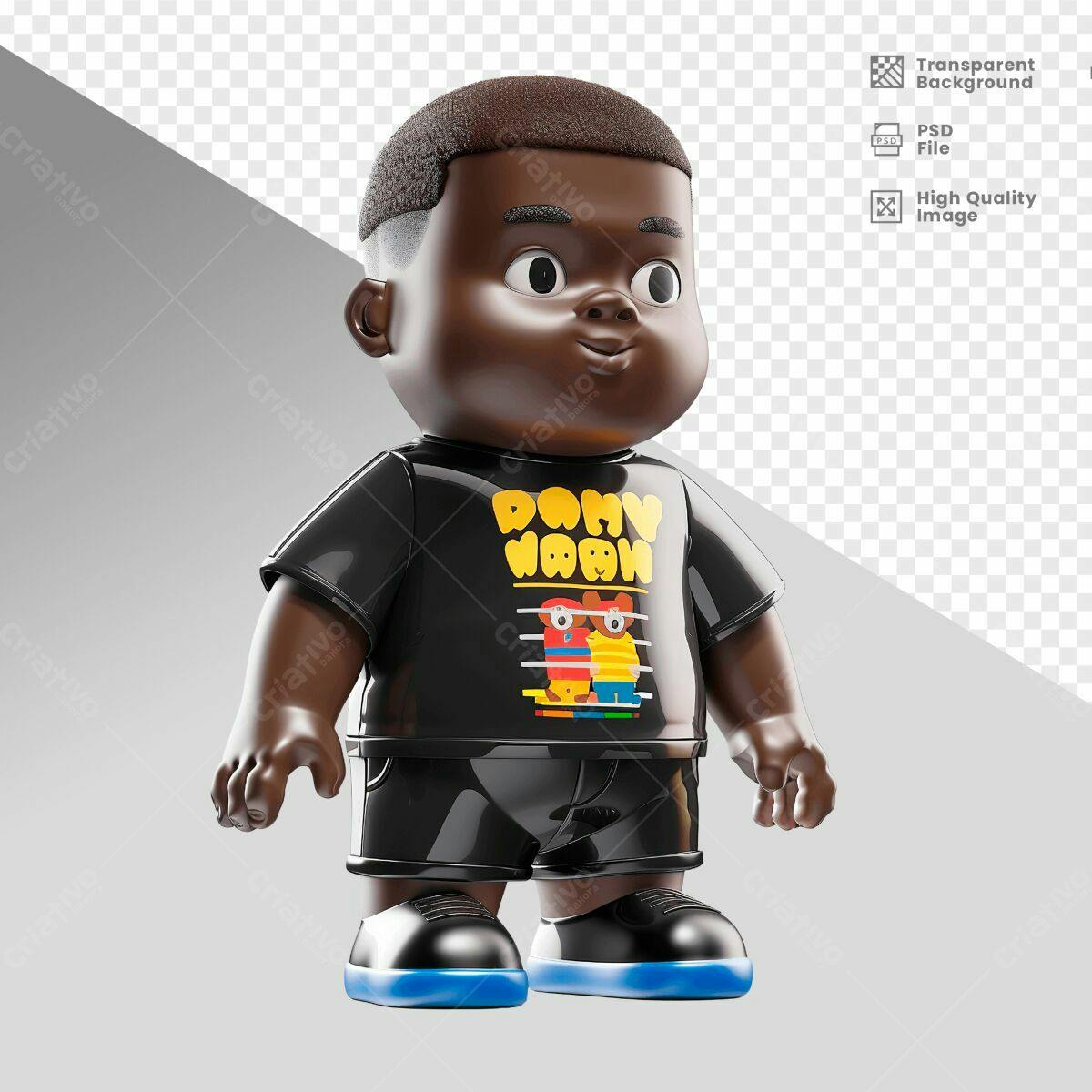 Mockup de Personagem Cartoon PSD Editável