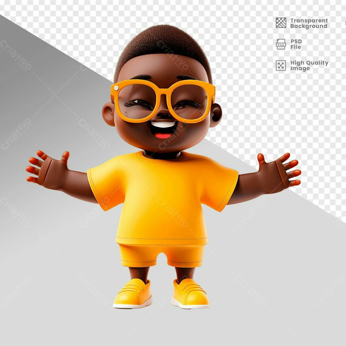 Personagem 3D Infantil PSD Editável