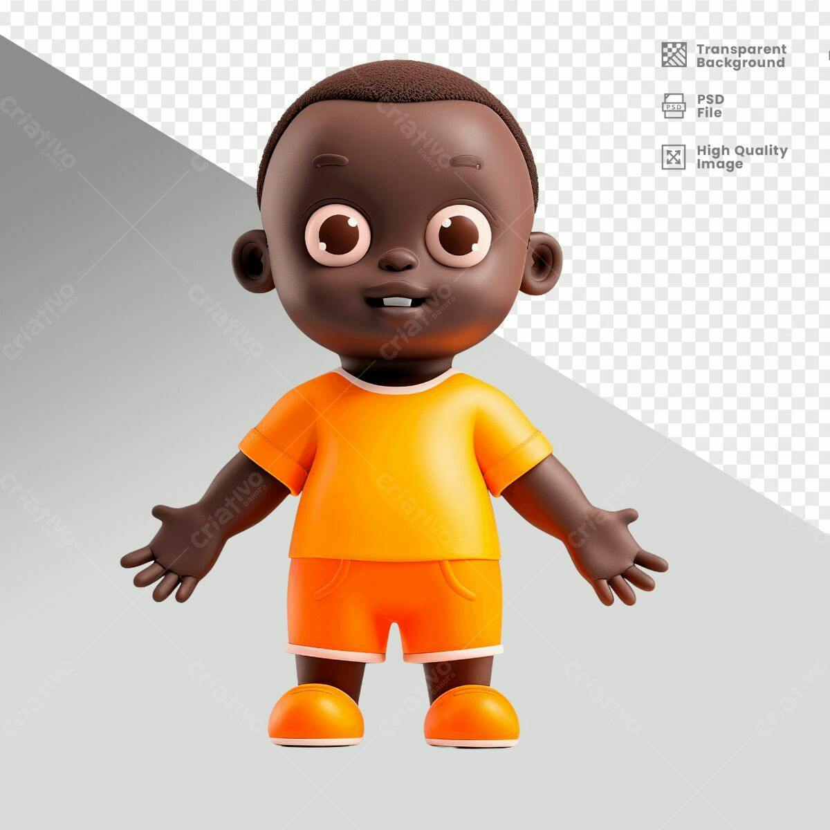 Personagem 3D Infantil PSD Editável