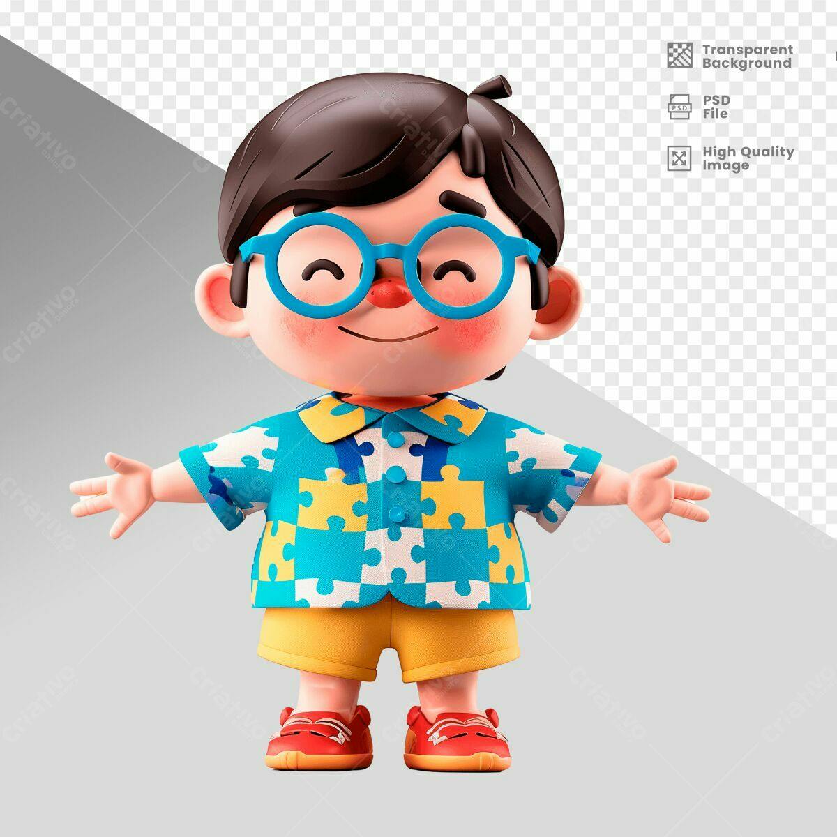 Personagem Cartoon Infantil PSD Editável