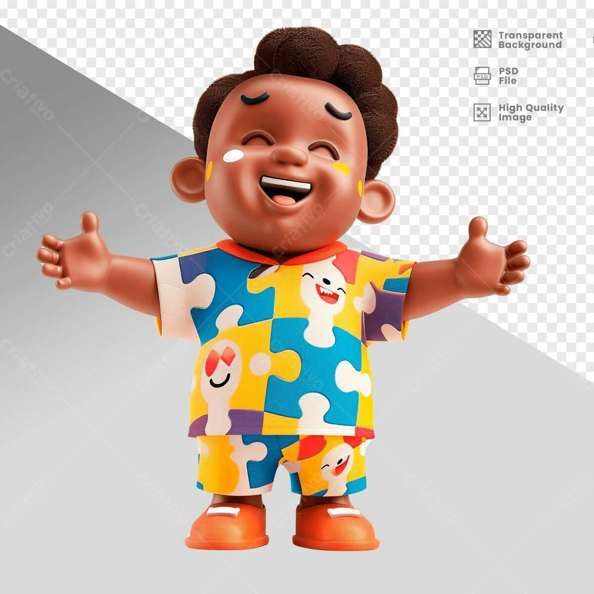 Personagem Infantil Colorido PSD Editável