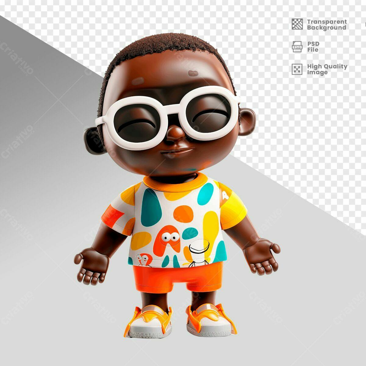 Personagem Cartoon Divertido PSD Editável