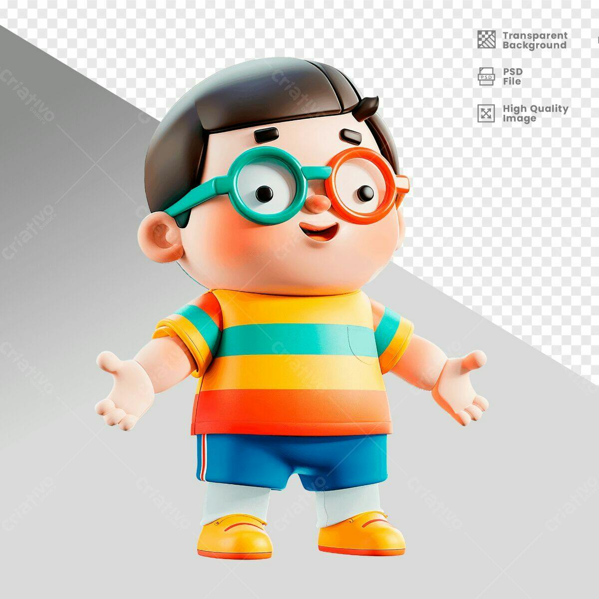Personagem Cartoon Infantil PSD Editável