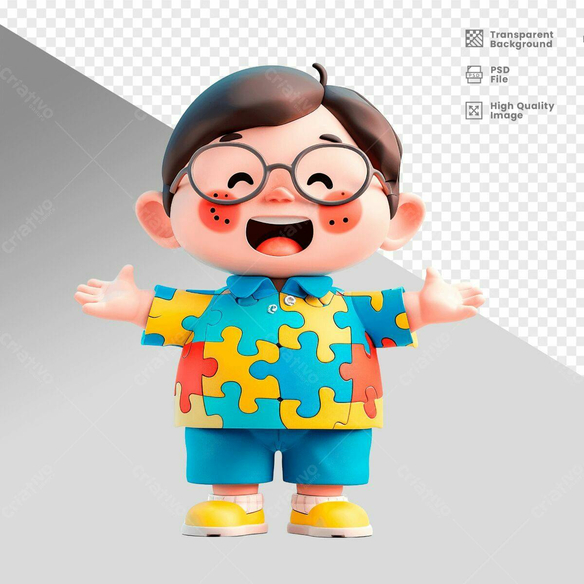 Personagem Infantil Colorido PSD Editável