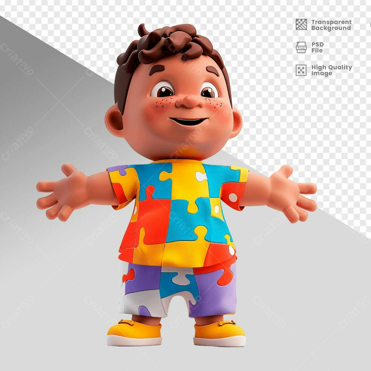 Personagem Infantil Colorido PSD Editável