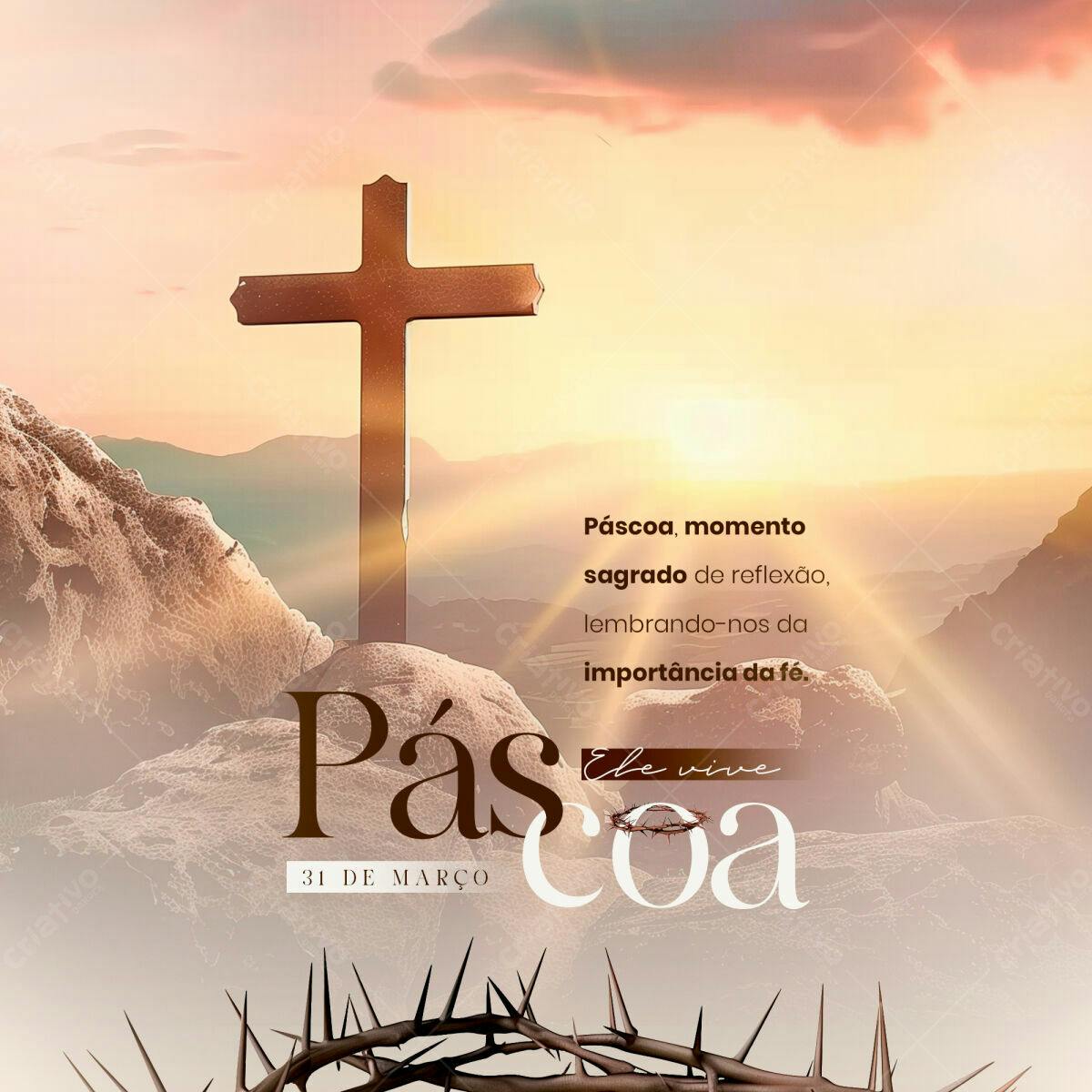 Flyer Páscoa Religioso PSD Editável