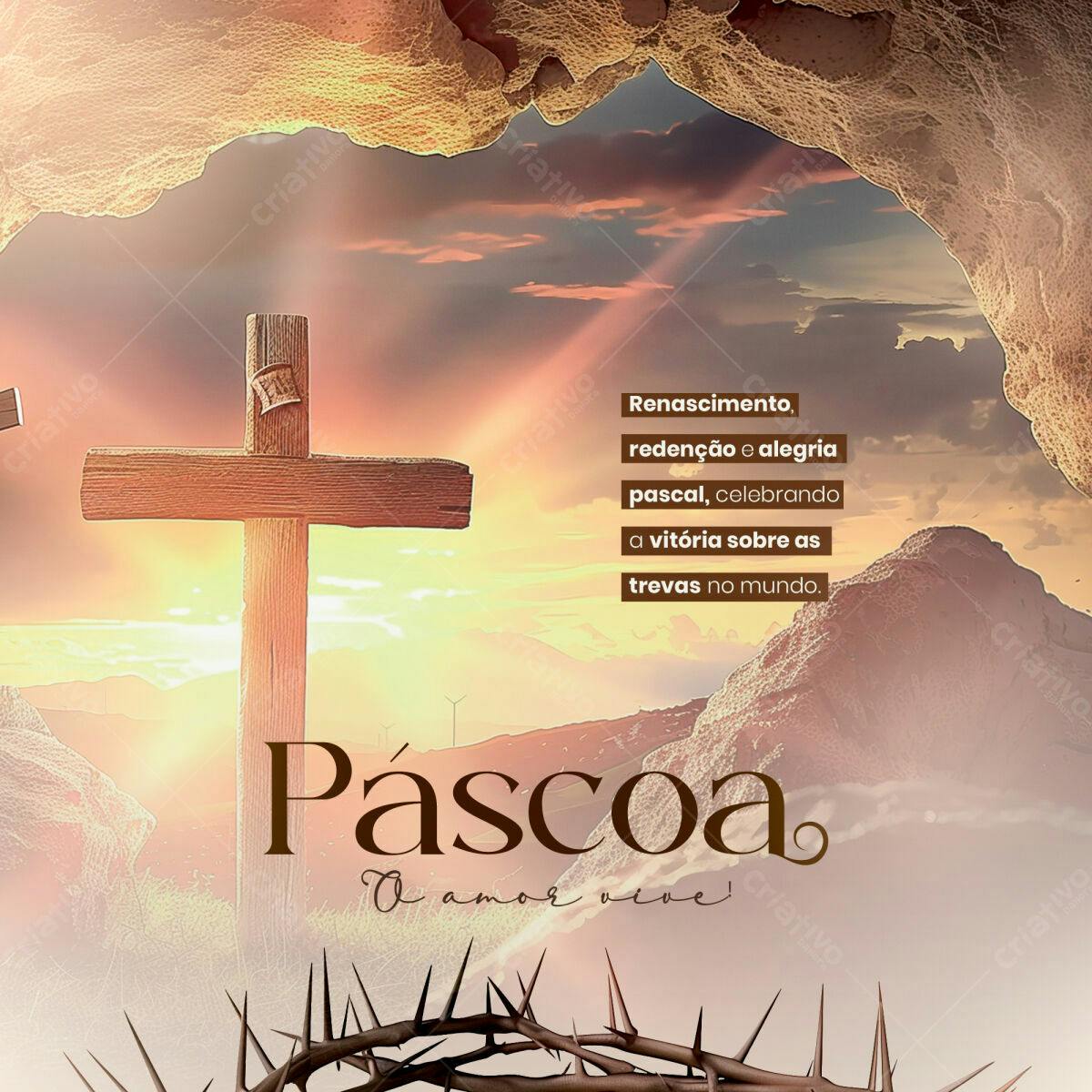 Flyer Páscoa Religioso PSD Editável