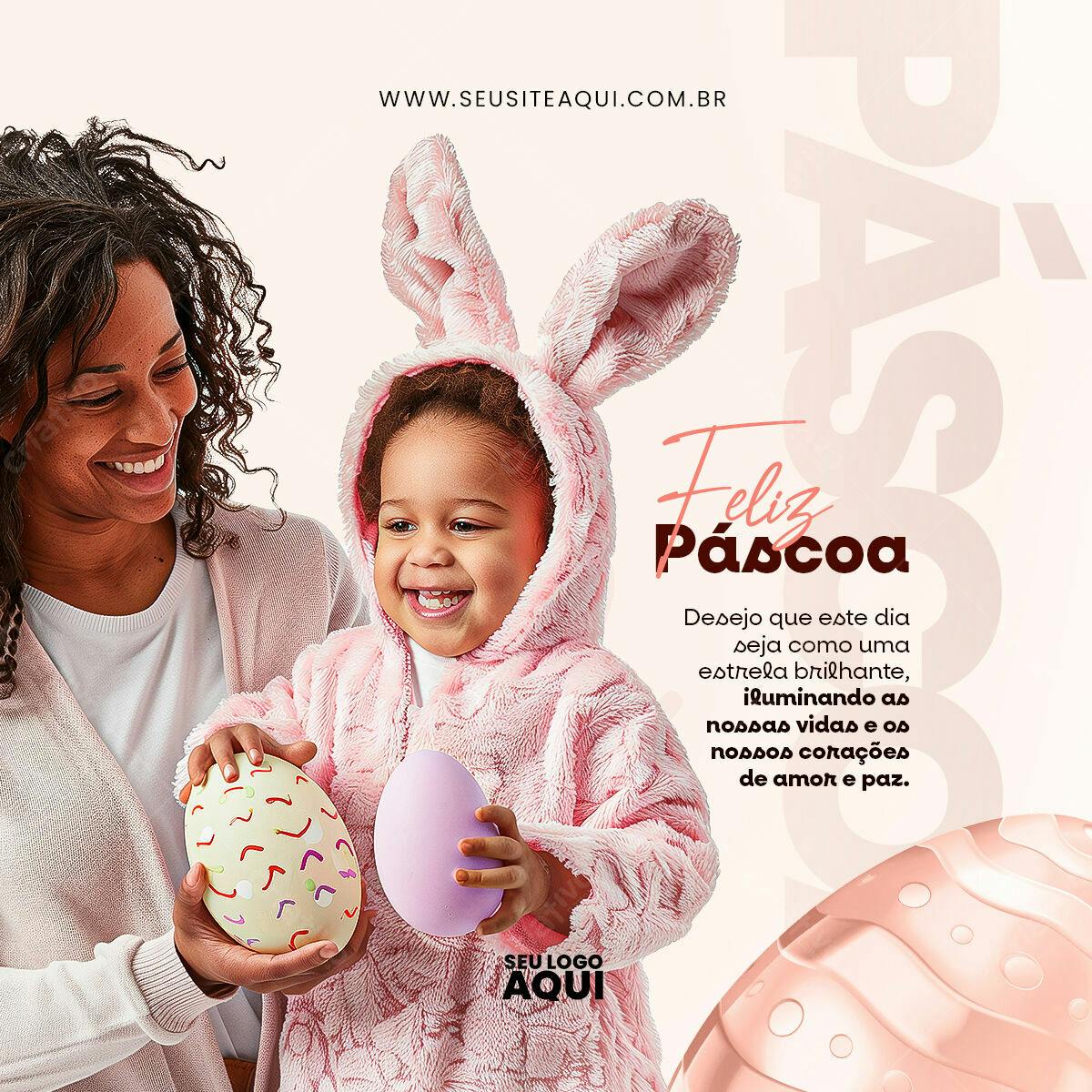 Flyer Páscoa Família PSD Editável