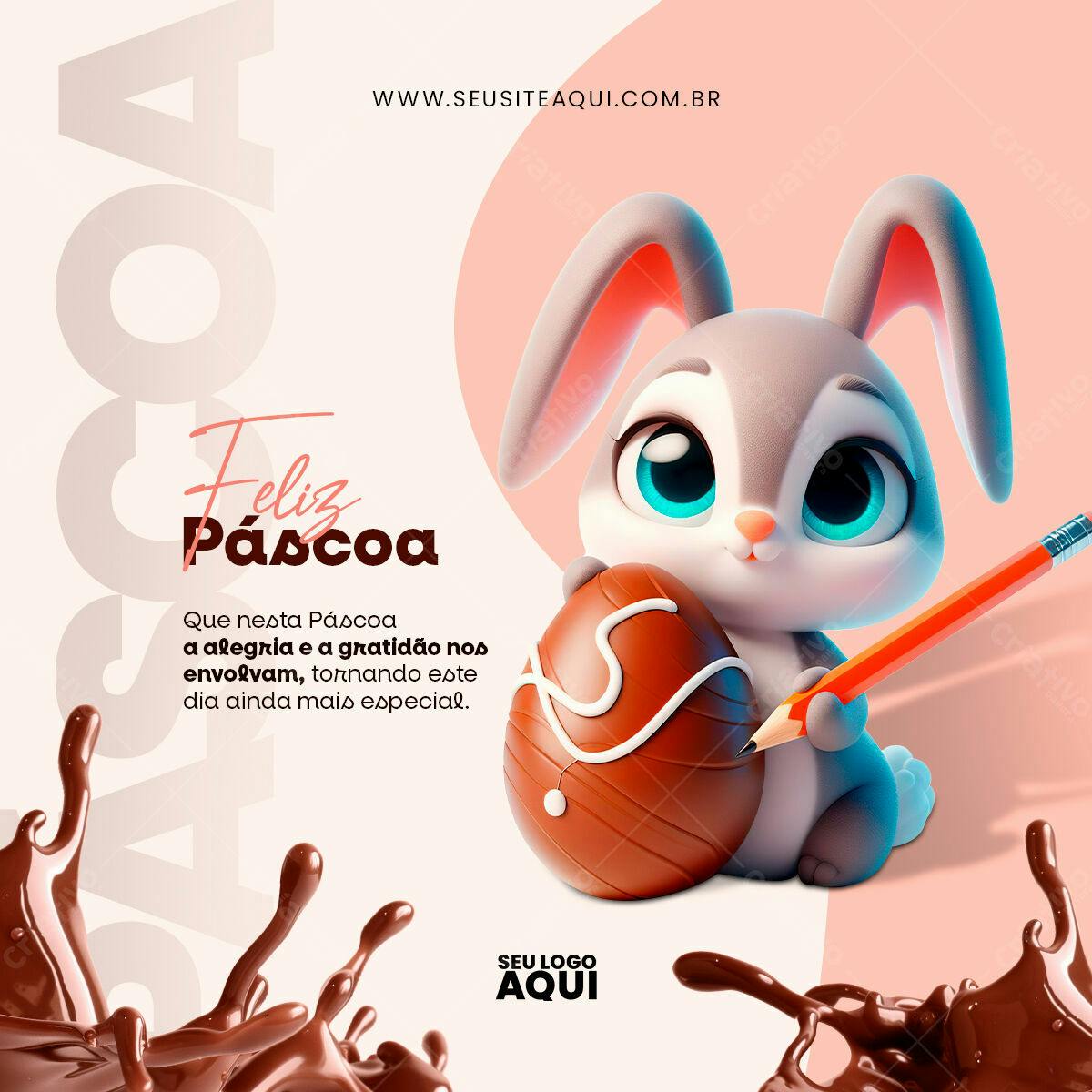 Post para Páscoa PSD Editável