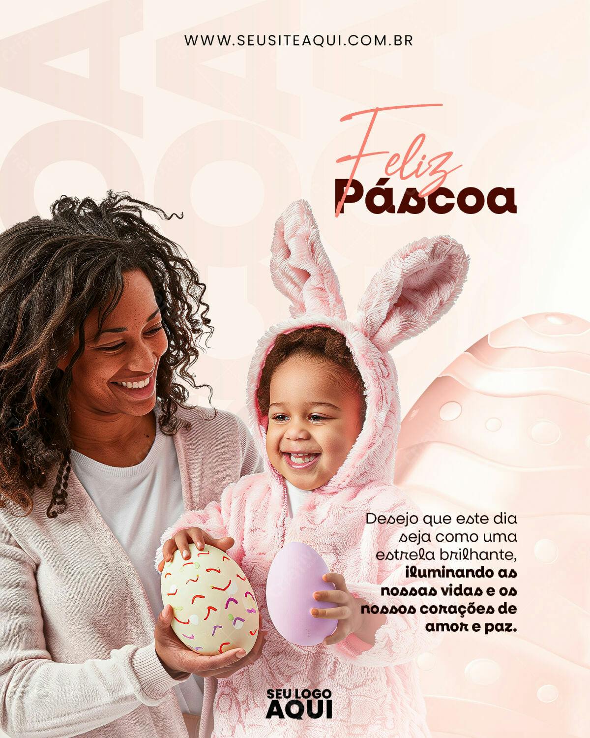 Flyer Páscoa Família PSD Editável