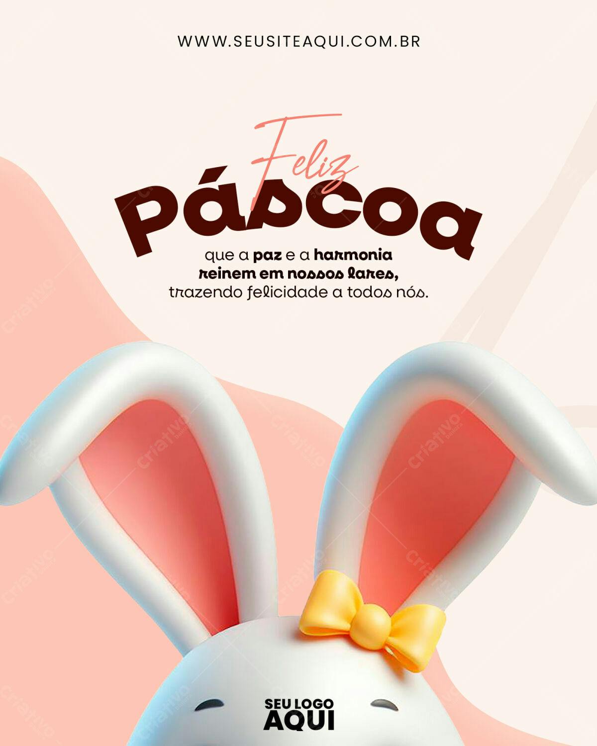 Flyer Feliz Páscoa PSD Editável