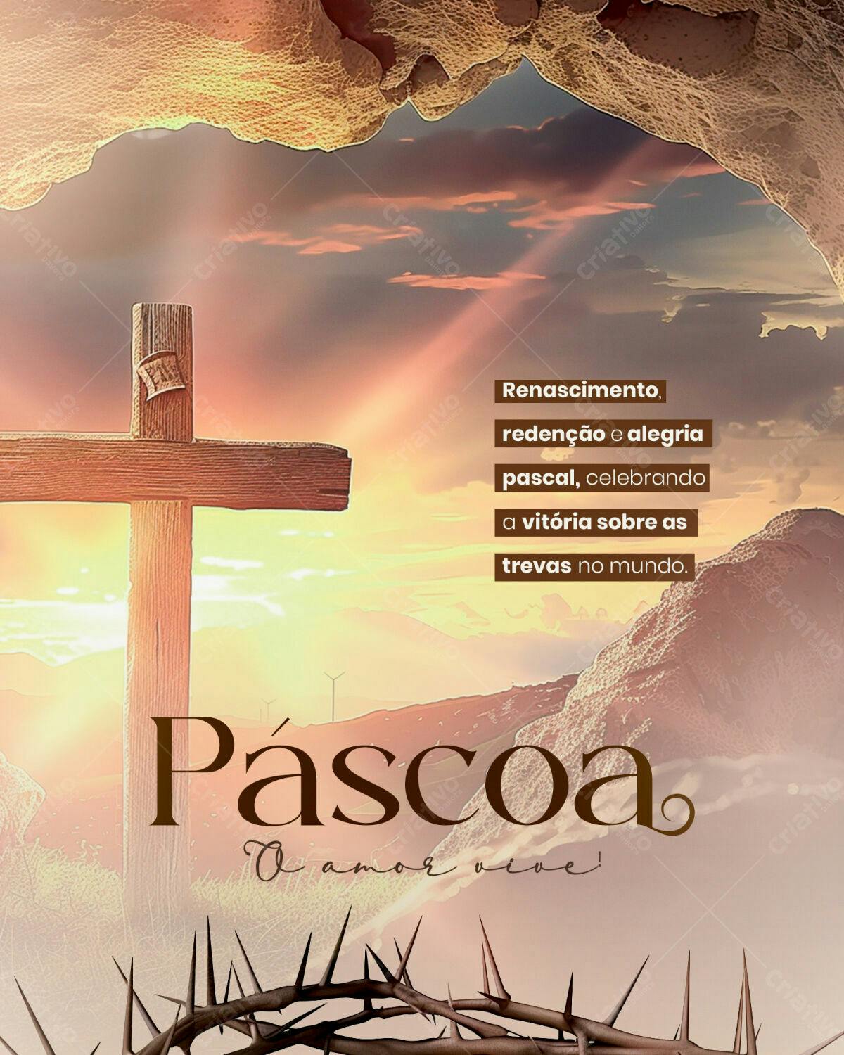 Imagem Páscoa para Igreja PSD Editável