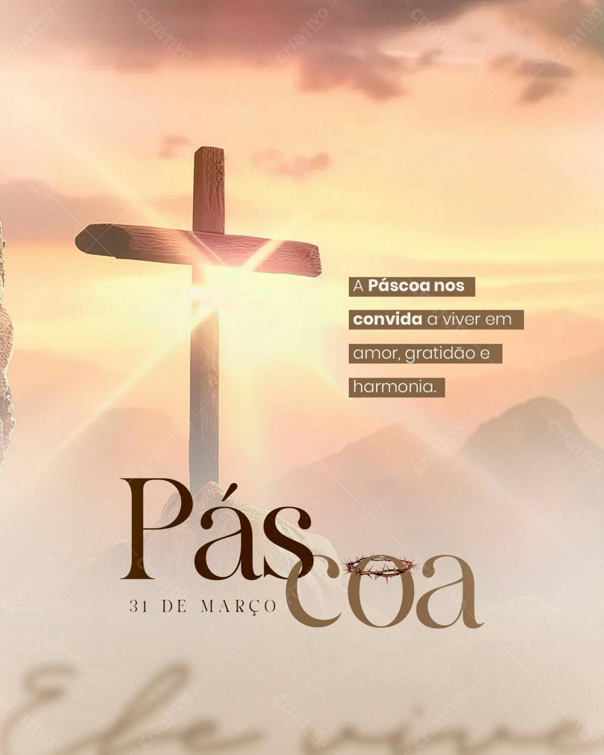 Post para Páscoa PSD Editável