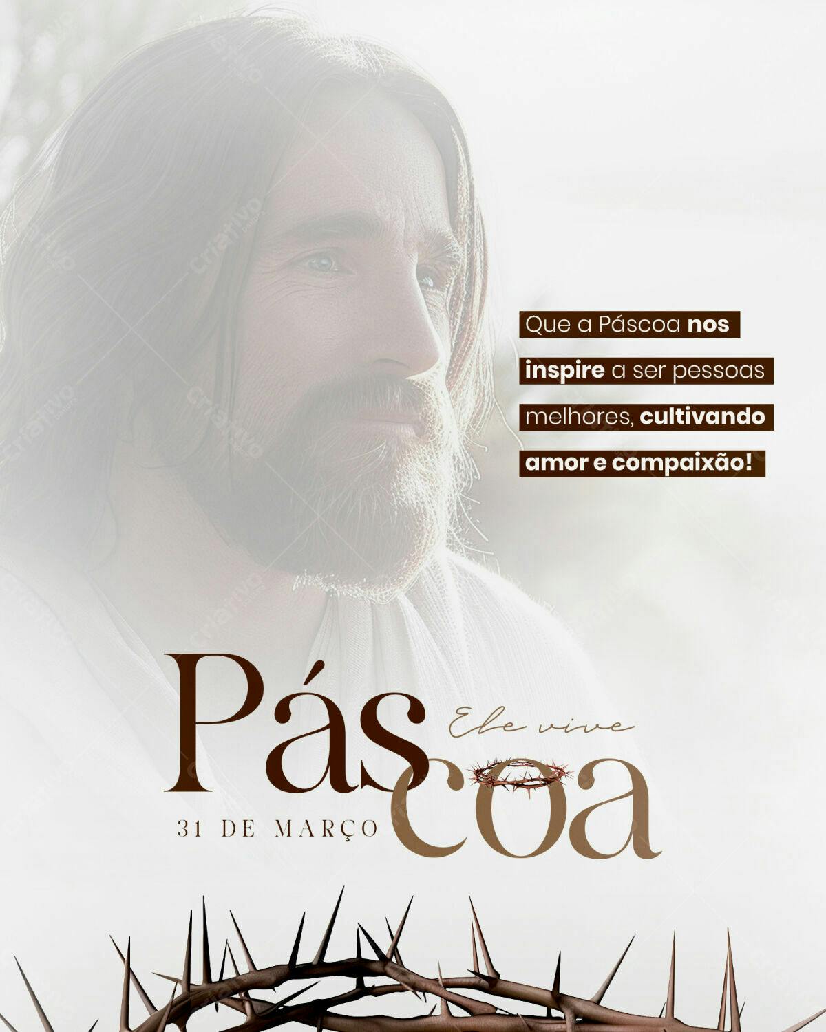 Flyer Páscoa Jesus PSD Editável