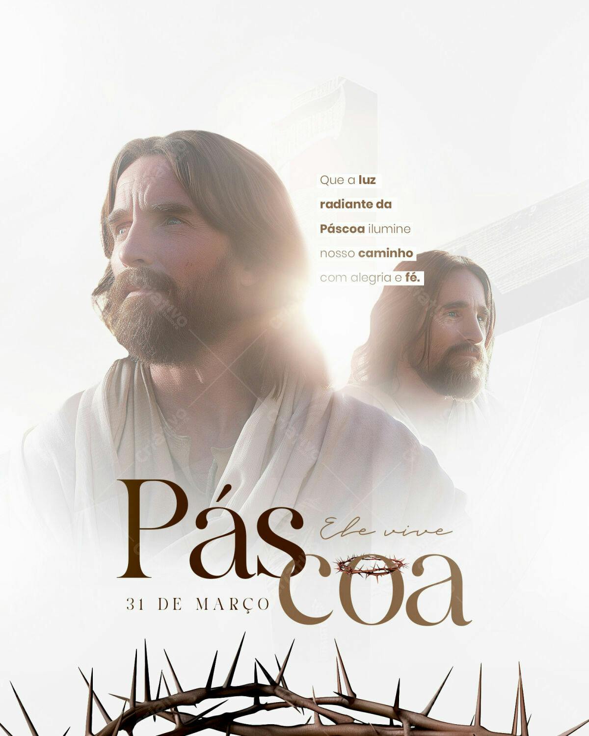 Flyer Páscoa Religioso PSD Editável