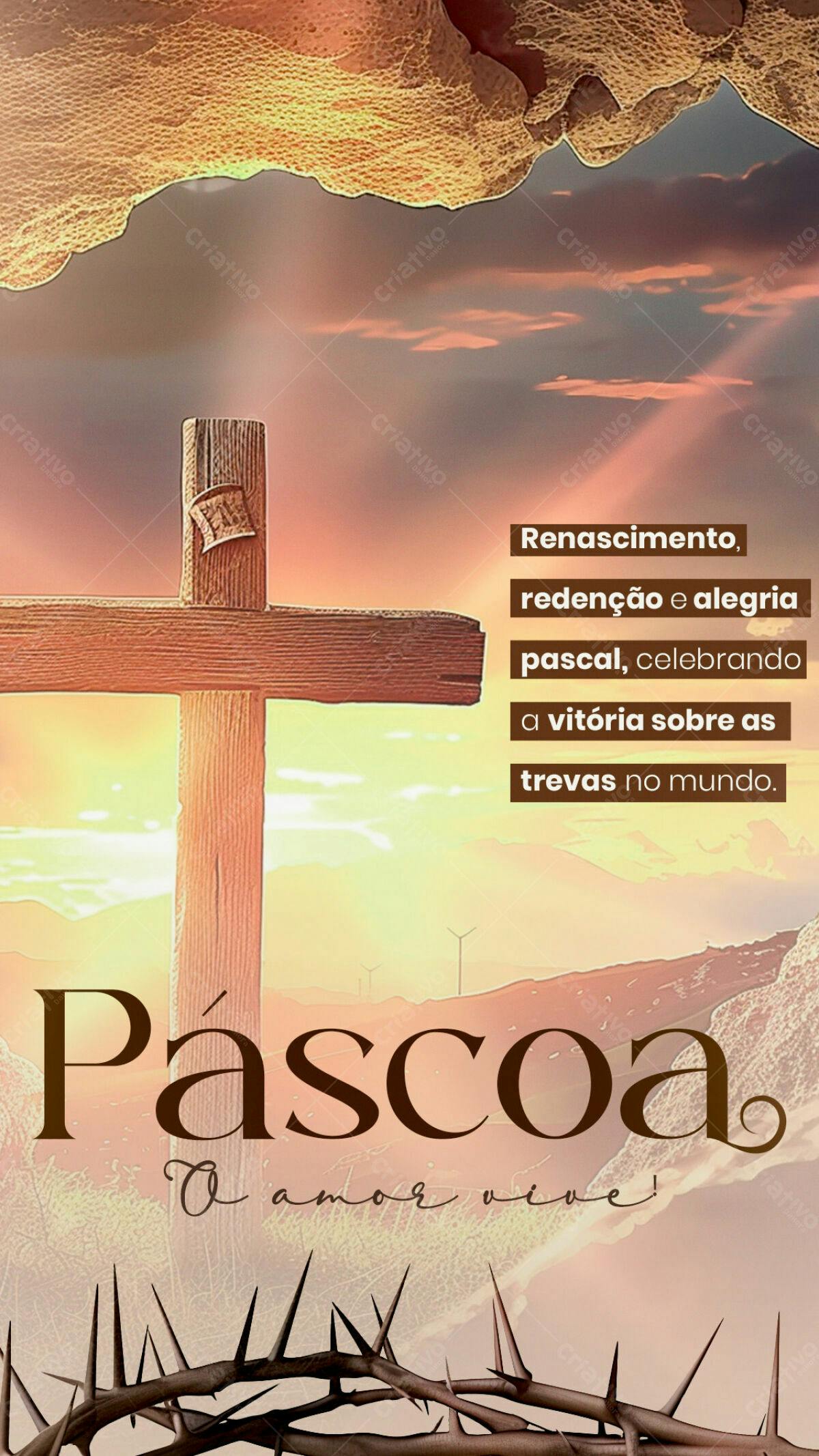 Flyer Páscoa Religioso PSD Editável