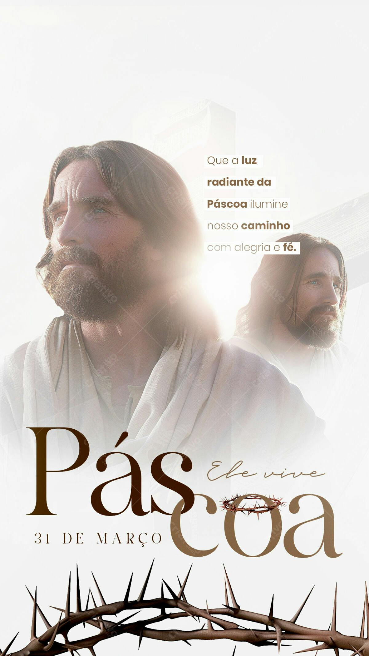 Flyer Páscoa com Imagens de Jesus PSD Editável