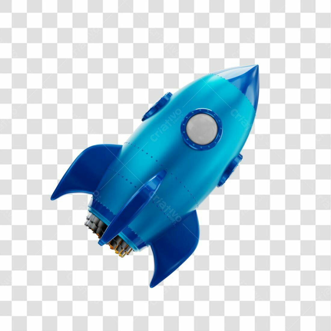 Icone Foguete Azul PNG com fundo transparente