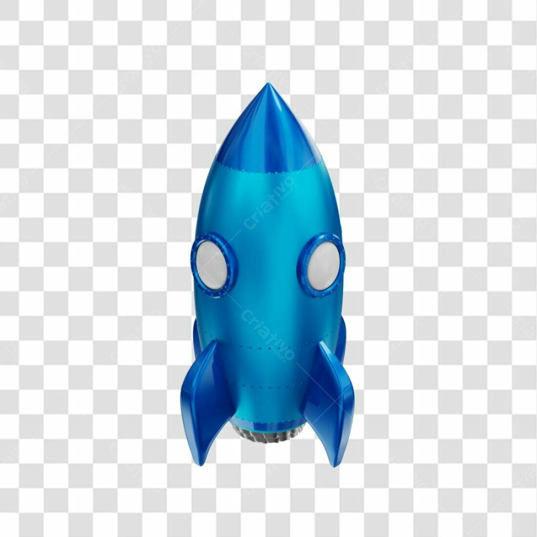 Ícone Nave Espacial Azul PNG com fundo transparente