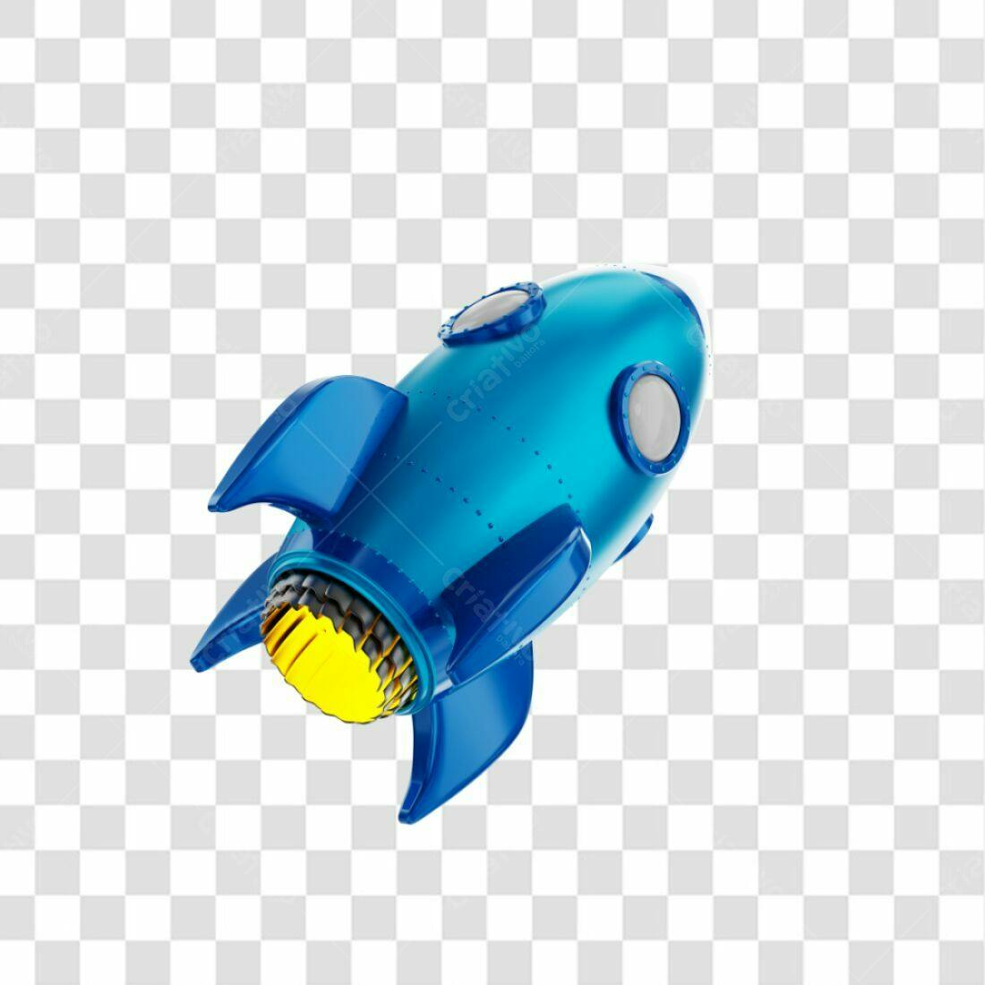 Ícone Foguete Azul PNG com fundo transparente