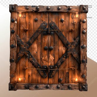 Porta de madeira com luz elemento 3d 09