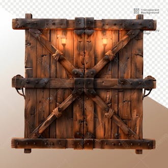 Porta de madeira com luz elemento 3d 10
