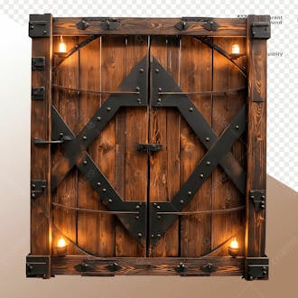 Porta de madeira com luz elemento 3d 15