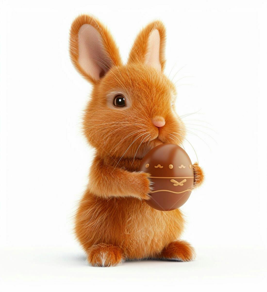 Coelhinho fofinho com ovo de chocolate da Páscoa