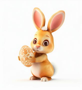 Imagem de um coelhinho fofo segurando um ovo de páscoa 30