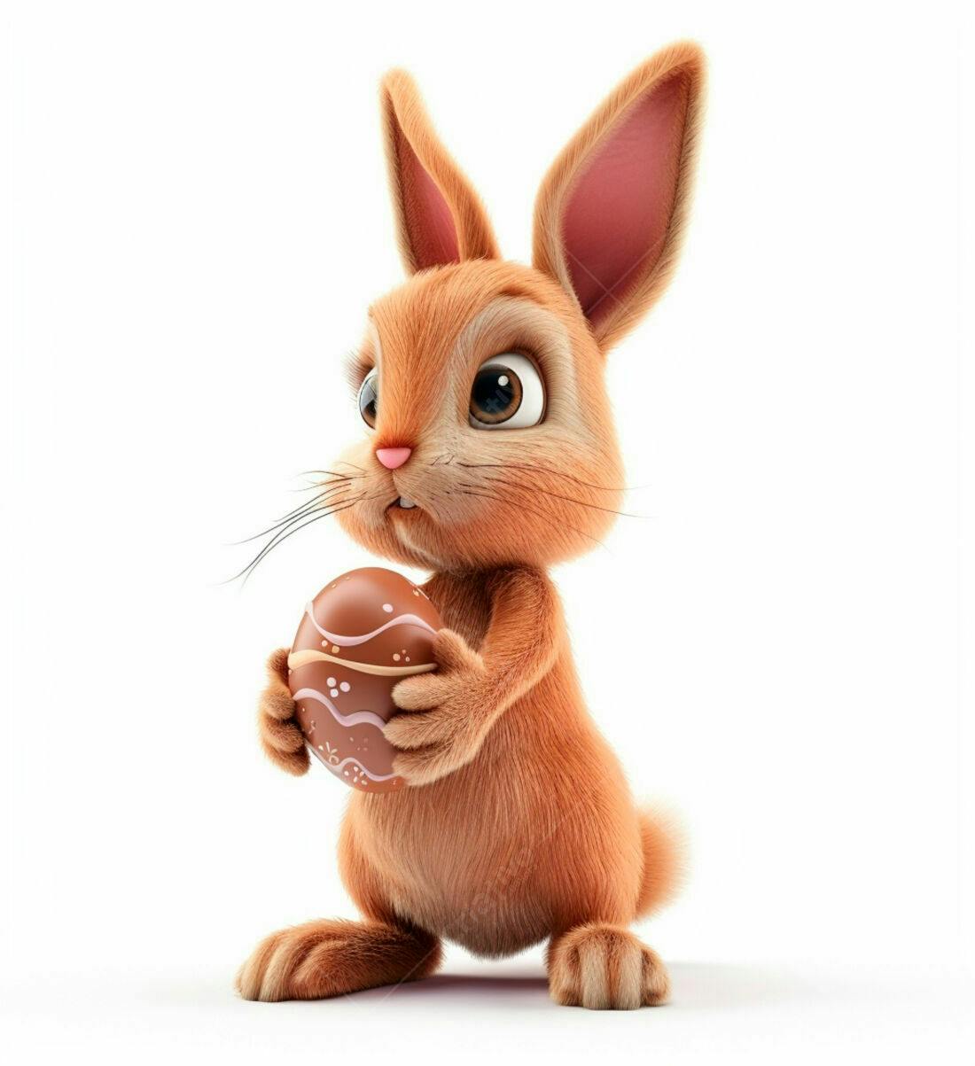 Coelhinho da Páscoa com ovo de chocolate
