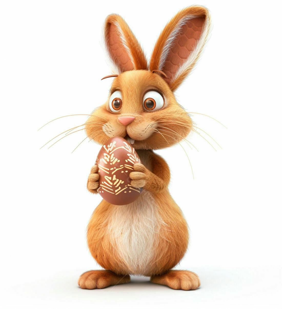 Coelho da Páscoa com ovo de chocolate