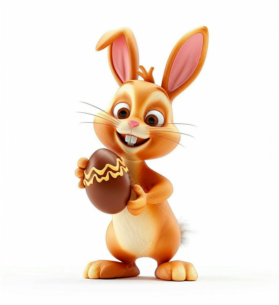 Coelhinho da Páscoa com ovo de chocolate