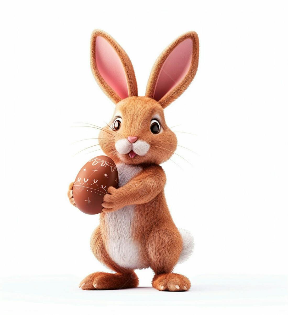Coelhinho da Páscoa com ovo de chocolate