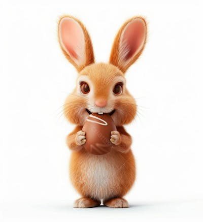 Imagem De Um Coelhinho Fofo Segurando Um Ovo De Páscoa 63
