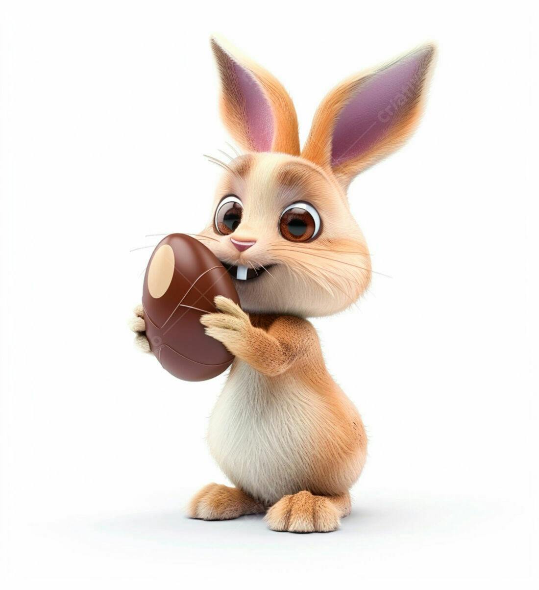 Coelhinho com Ovo de Chocolate de Páscoa