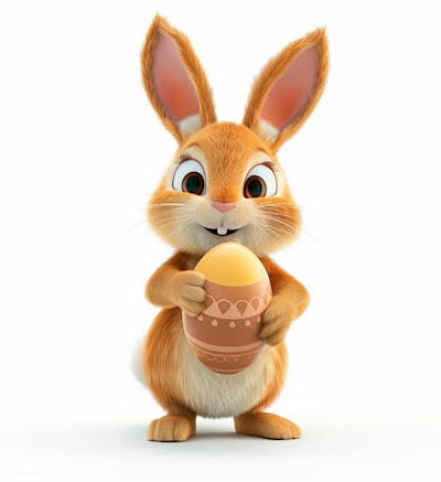 Imagem De Um Coelhinho Fofo Segurando Um Ovo De Páscoa 71