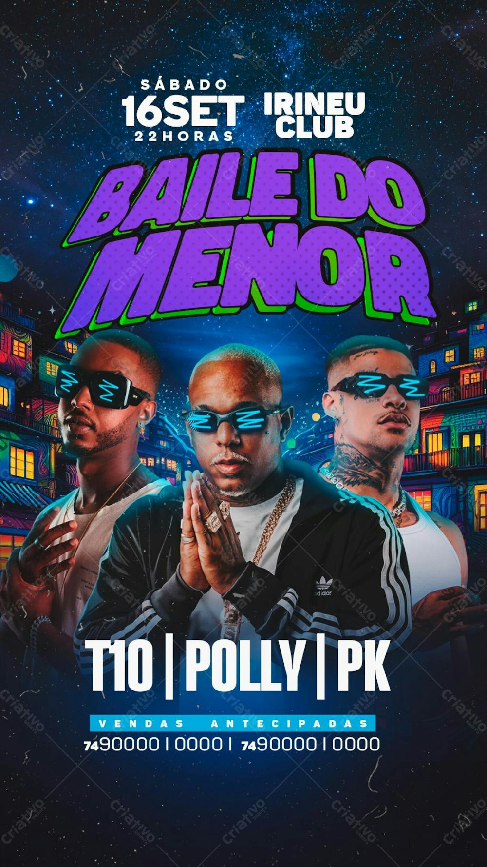 Flyer Evento Baile Do Menor Stories Psd Editável 