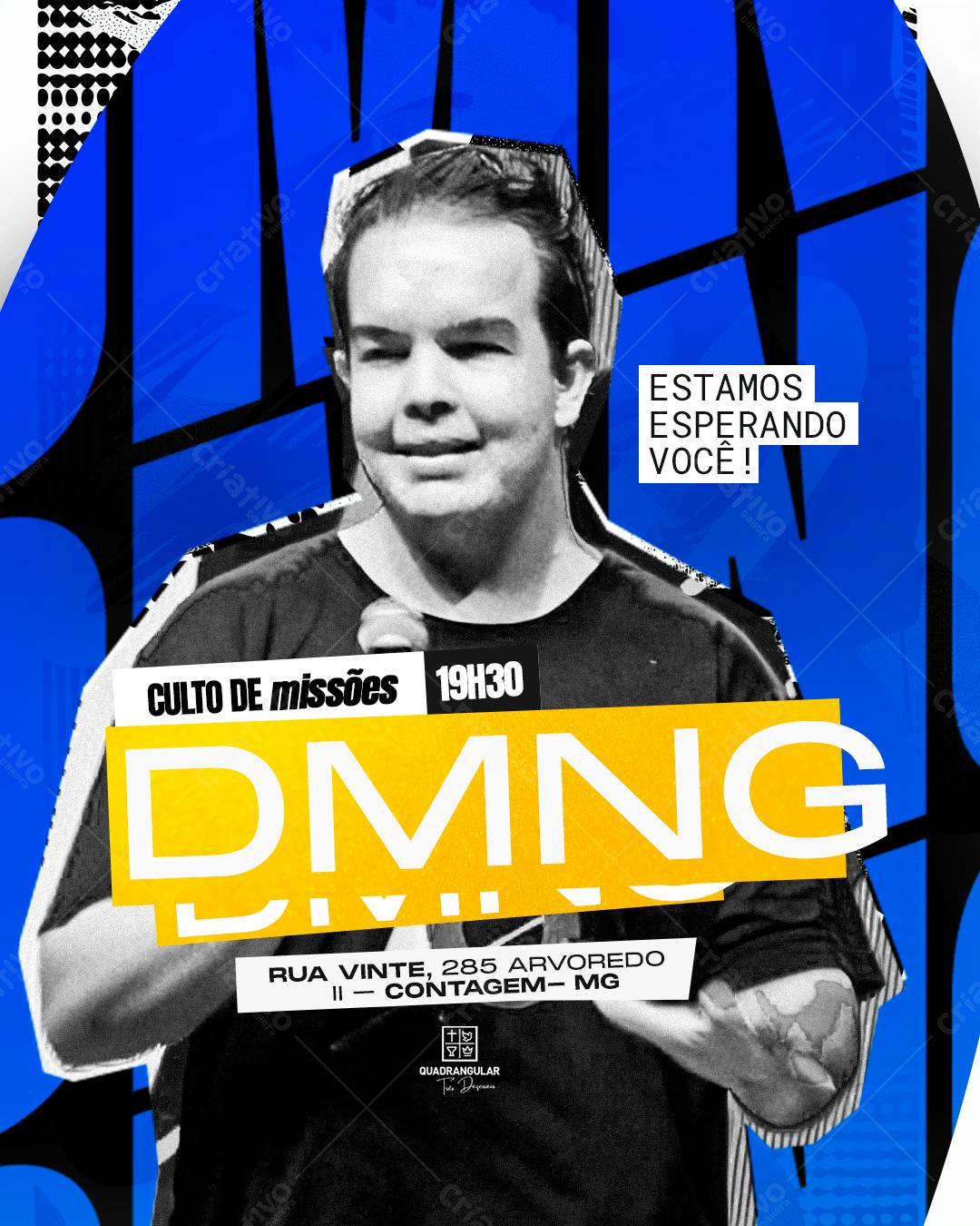 Flyer para Culto de Missões DMNG PSD Editável