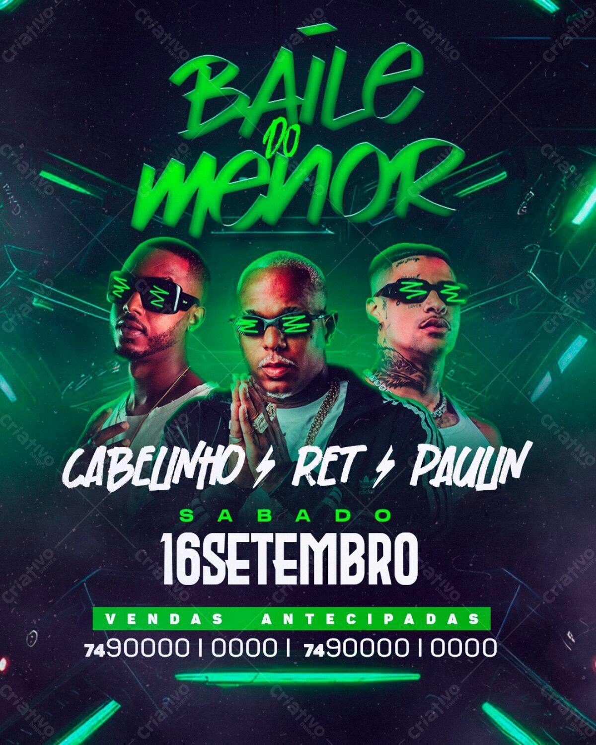 Flyer Baile do Menor PSD Editável