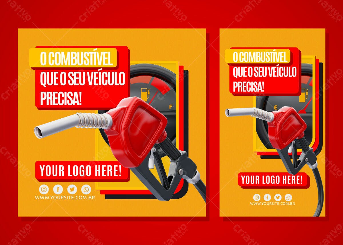 Flyer para Post de Combustível PSD Editável