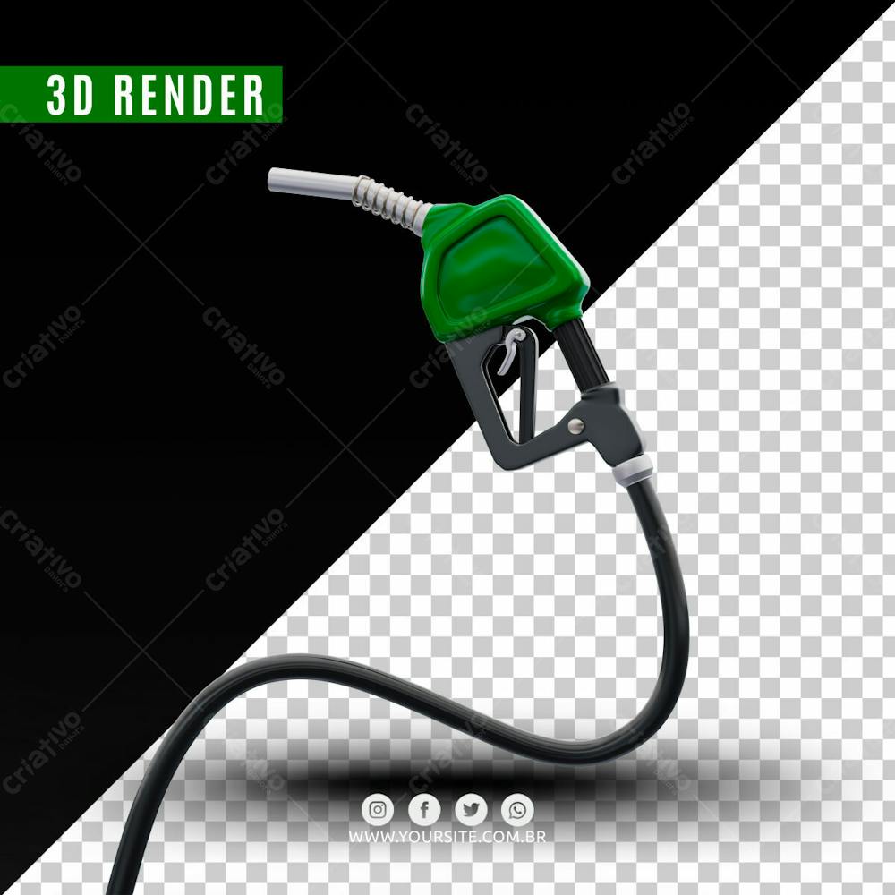 Elemento 3D Bico De Gasolina Verde Escuro Para Composicao Psd