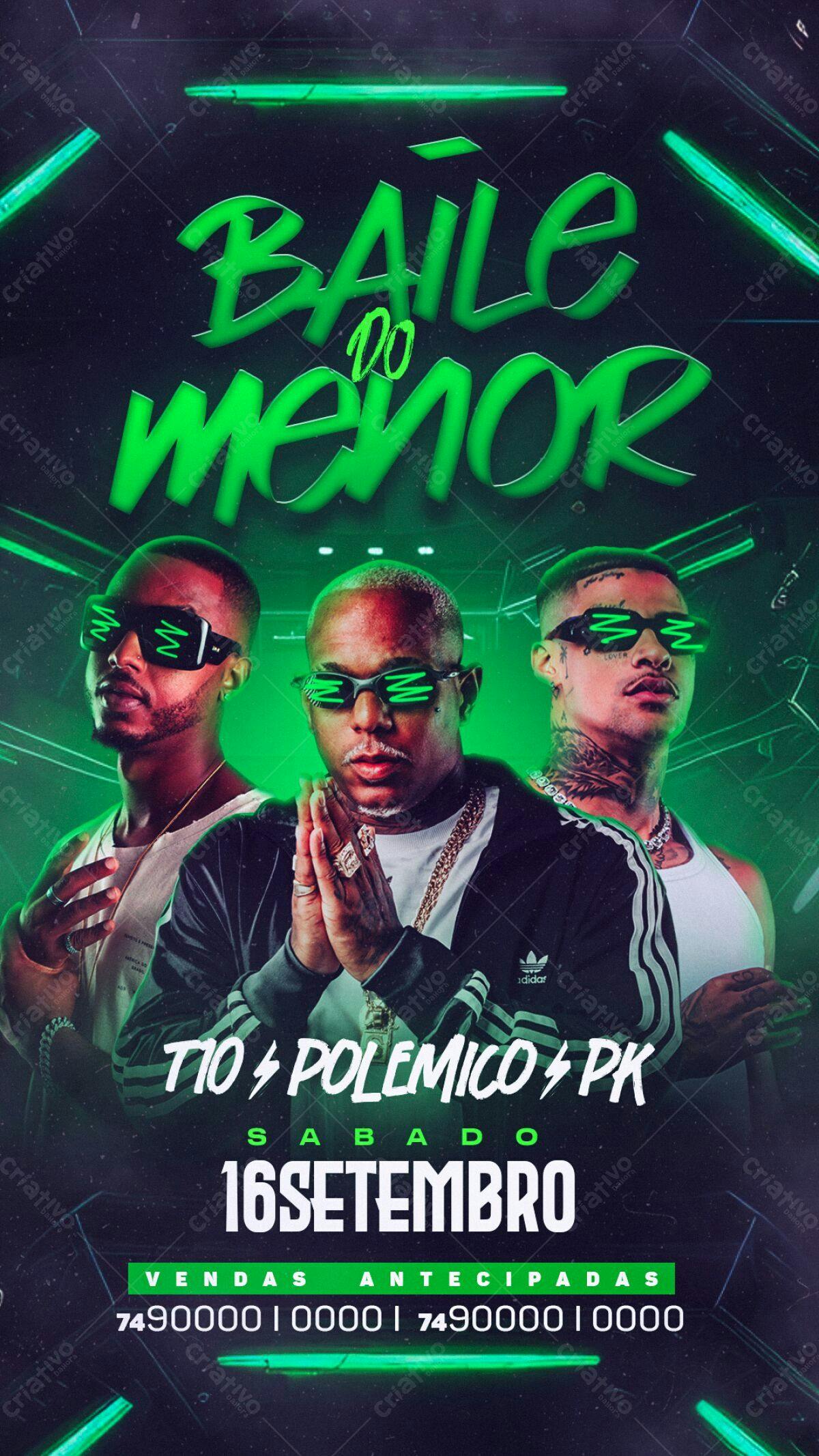 Flyer Baile do Menor PSD Editável