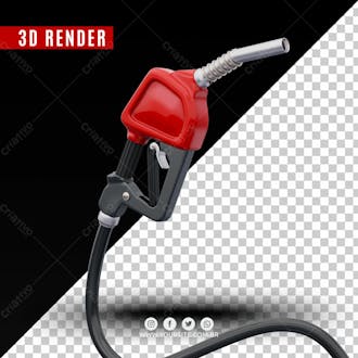 Bico de gasolina vermelho elemento 3d para composicao psd