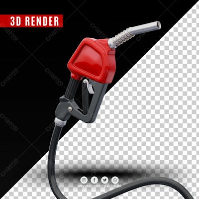 Bico De Gasolina Vermelho Elemento 3D Para Composicao Psd (1)