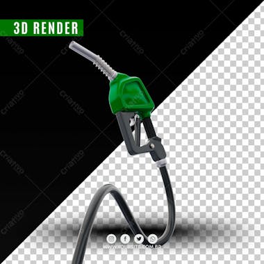 Elemento 3d bico de gasolina verde para composicao psd